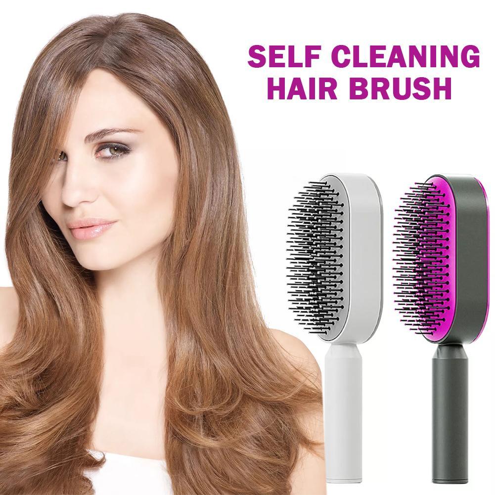 Women’s 3D Self-Cleaning Hair Brush – Anti-Frizz, Scalp Massage & Hair Growth Comb