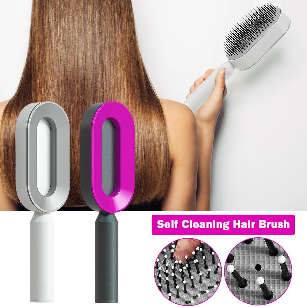 Women’s 3D Self-Cleaning Hair Brush – Anti-Frizz, Scalp Massage & Hair Growth Comb